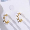 NO BRAND Pearl Semicircle Stud Earring