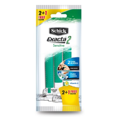 SCHICK Exacta 2 Sensitive 2 + 1 Hijau