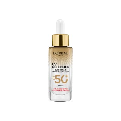 LOREAL PARIS UV Serum Sunscreen SPF 50+ PA++++ - UV Defender Sun-Repair Invisible Serum 2-in-1 Skincare 30ml