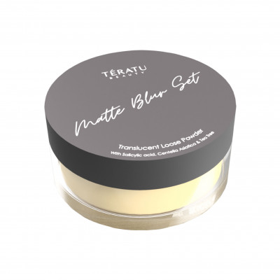 TERATU BEAUTY Matte Blur Set Translucent Loose Powder with Salicylic Acid, Centella Asiatica, Tea tree