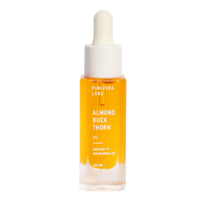 PURIVERA BOTANICALS Almond Buckthorn Serum Oil - Anti Aging - Sea Bakuchiol 1% As Retinol Retinoid Alternative