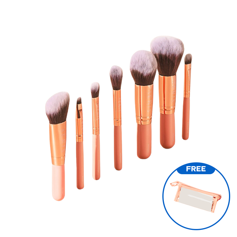 AERIS BEAUTE The Coral Travel (7 pcs Face & Eye Brush Set)