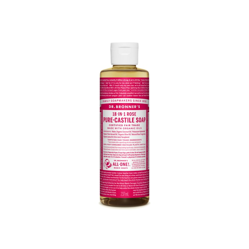 DR BRONNERS Rose Pure Castile Liquid Soap