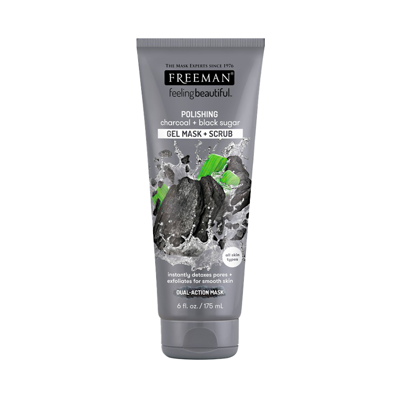 FREEMAN Feeling Beautiful Polishing Charcoal & Black Sugar Gel Mask & Scrub