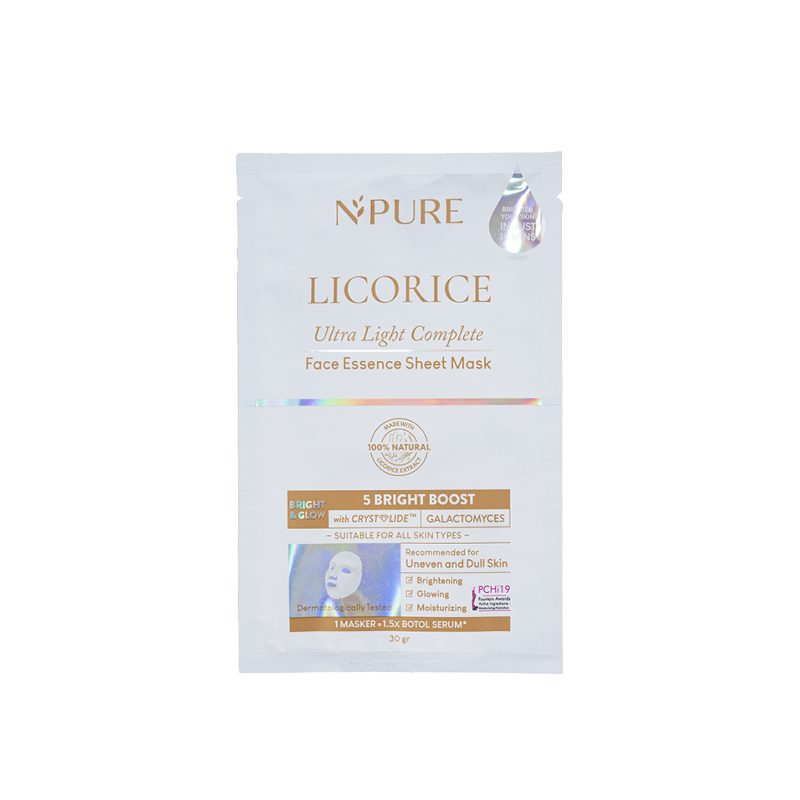 NPURE Licorice Ultra Light Complete Face Essence Sheet Mask