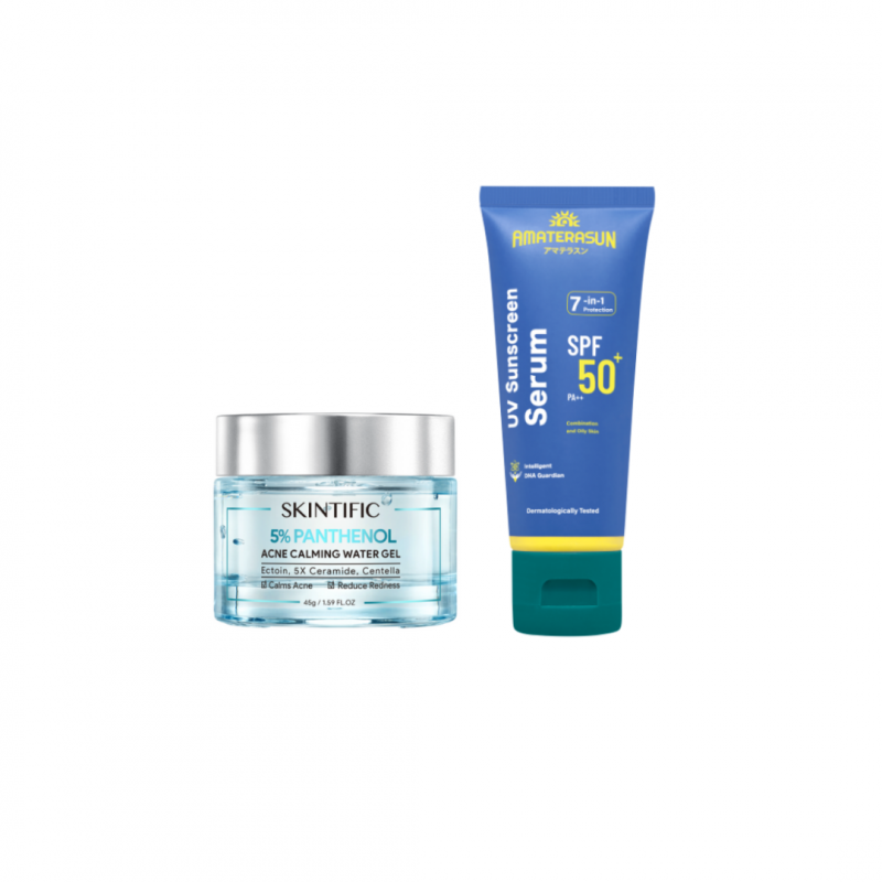 BY BEAUTYHAUL Skintific 5% Panthenol Acne Calming Water Gel & Amaterasun Sunscreen Serum